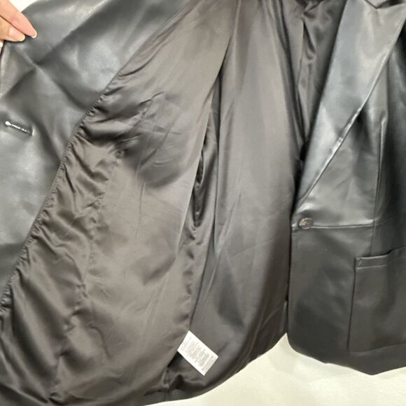BCBG Maxazria Vegan Leather Coat Blazer Womens Size XXL Black Soft - Picture 6 of 7